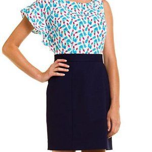 Lilly Pulitzer Delila Kissy Kiss Lipstick Dress One Shoulder Size 4